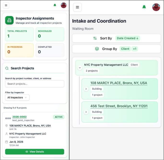 Mobile-first inspector portal for field operations